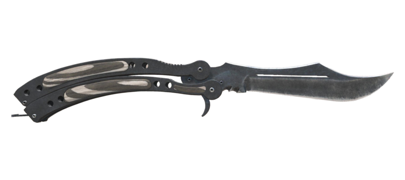 ★ Butterfly Knife | Black Laminate (Well-Worn)