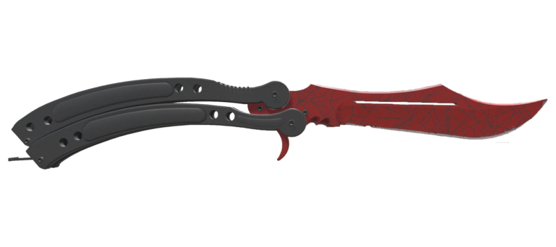 ★ Butterfly Knife | Crimson Web (Well-Worn)